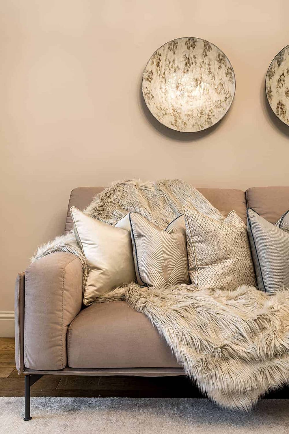 Interior Design in Loughton for a Sofa Cushion Close Up