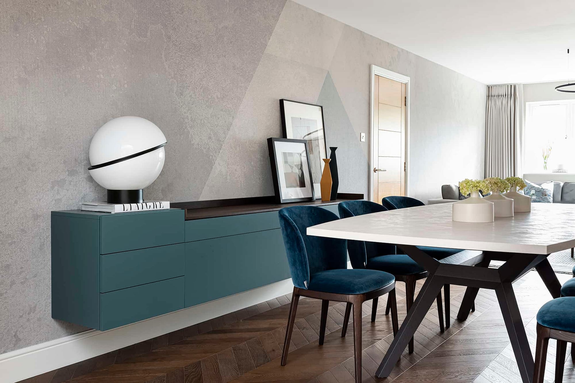 Our Interior Designer in Loughton Used Subtle Colour Combinations in this Dining Room
