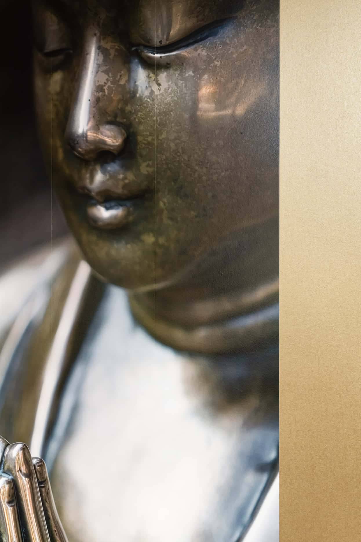 Close up of the Buddha in the Meditation Room for a Sunningdale Interior Design Project
