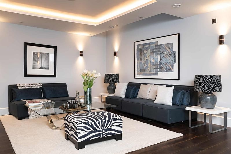 Wimbledon Interior Design for a Show Home Basement Lounge
